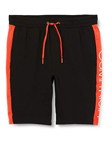 Calvin Klein Sleep Short Pantalones de Pijama, Negro (Black W/Inferno Piecing 001), S para Hombre