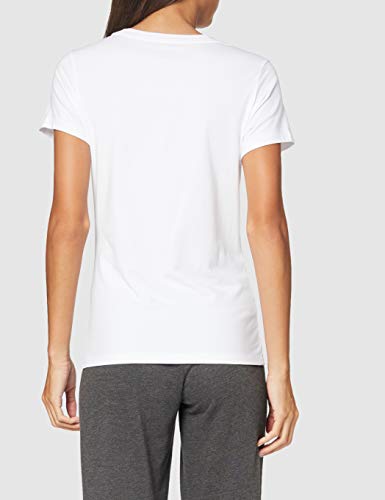 Calvin Klein S/s Crew Neck 2pk Top de Pijama, Blanco (White 100), M para Mujer