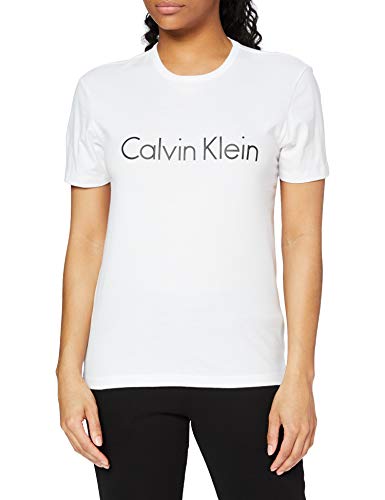 Calvin Klein S/s Crew Neck Camiseta, Blanco (White 100), XS para Mujer