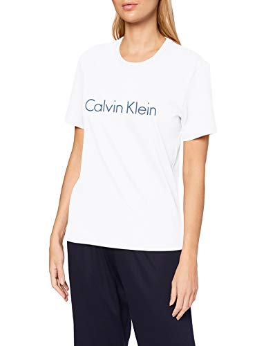 Calvin Klein S/S Crew Neck Camiseta, Logotipo Río Blanco, M para Mujer