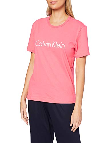Calvin Klein S/s Crew Neck Top de Pijama, Rosa (Adored AD5), L para Mujer