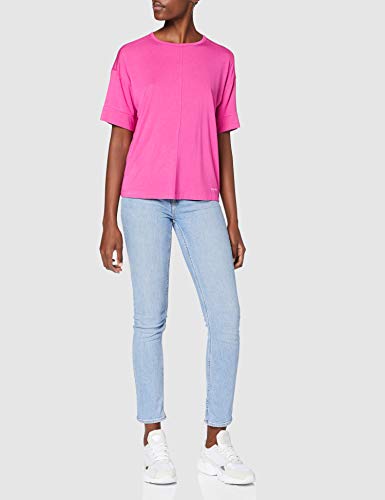 Calvin Klein S/s Curve Neck Top de Pijama, Rosa (Bright Magenta BM6), S para Mujer