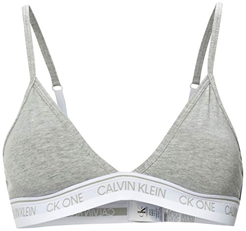 Calvin Klein Unlined Triangle Almohadillas y Rellenos de Sujetador, Gris (Grey Heather 020), L para Mujer