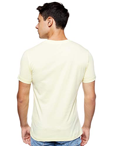 Calvin Klein Vegetable Dye Monogram Slim tee Camiseta, Amarillo (Mimosa Yellow Zhh), M para Hombre