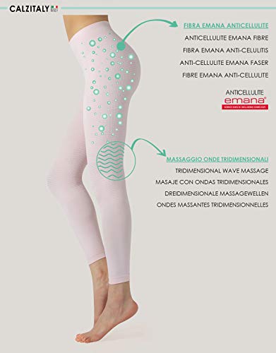 CALZITALY Pijama Anticelulitis, Mallas Reductoras, Rosa, S/M, L/XL, Made in Italy (S/M, Rosa)