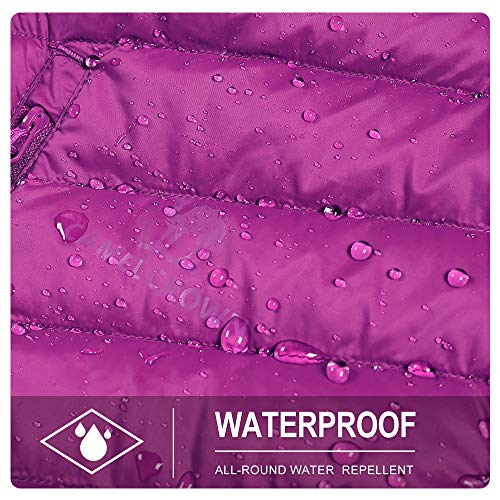 CAMEL CROWN Chaqueta de Plumón Invierno para Mujer Chaquetas de Esquí Ligero con Capucha, Jacket Nieve para Acampada y Marcha