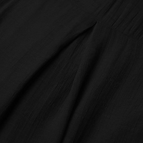 Camisa Casual Manga Corta Mujer, Covermason Blusa líder de Estiramiento de Color sólido de Las Mujeres(L,Negro)