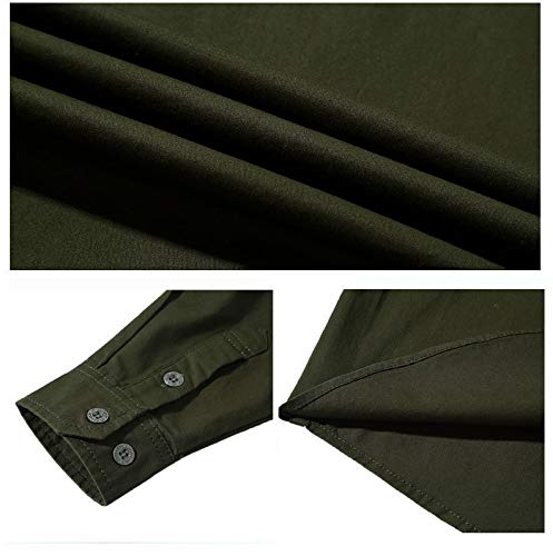 Camisa de algodón de manga larga para hombre de otoño estilo militar