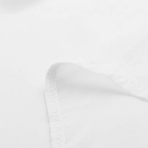 Camisa de Manga Corta de Botón de Mujer,Tallas Grandes Camisetas Mujer Manga Corta Camisas Mujer Verano Elegantes Estampado de Moda Casual para Mujer Fiesta Playa (XXXXL, Blanco)
