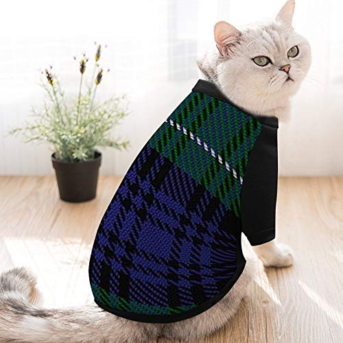 Camisa de perro para mascotas, clan escocés Abercrombie, ropa de tartán, camisa, pijama de gato, suéter a juego, transpirable, para perros pequeños, gatos, cachorros, suave, informal, acogedor, M