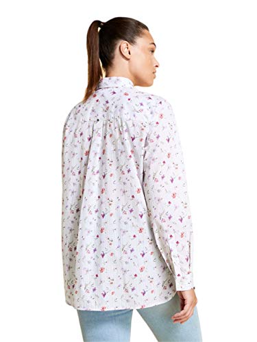 Camisa de popelina estampada espelta marina Rinaldi Blanco 002 48