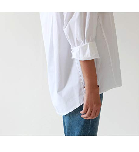 Camisas de Mujer Cuello Blusa de Talla Grande Botones de Manga Larga Camisa Blanca Tops