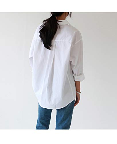 Camisas de Mujer Cuello Blusa de Talla Grande Botones de Manga Larga Camisa Blanca Tops