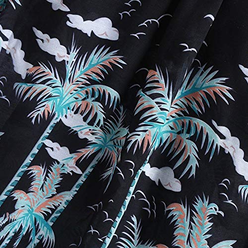 Camisas Hawaiana,Casual, Suelto, Abotonado, Manga Corta, Novedad, Palmera Tropical, Estampado, Negro, Secado Rápido, Transpirable, Estilo Hawaiano, Vintage, Aloha, Camisa, para, Hombre, Mujer
