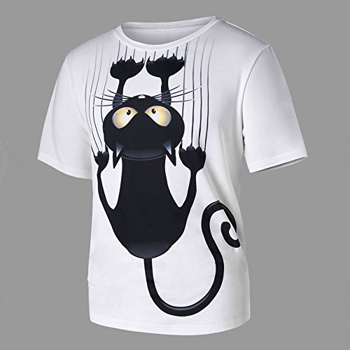 Camisas Hombre Manga Corta LANSKIRT Unisex Camiseta de Pareja con Estampado de Gatos para Hombres y Mujeres Blusas t Shirt Polos Tops Verano Casual