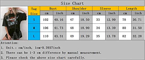 Camiseta con Estampado de dragón de Moda para Mujer Camisetas de Manga Corta Suelta de Estilo Hip Hop de Estilo Rock