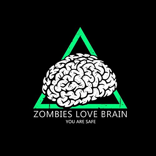 Camiseta con Mensaje Gracioso - Zombies Love Brain So You Are Safe - Negra M