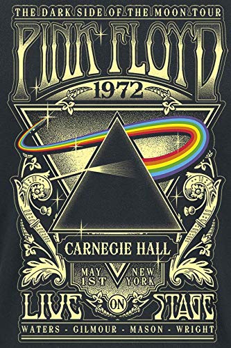 Camiseta "Dark Side Of The Moon" de Pink Floyd, concierto en directo de 1972, negro Negro negro Medium