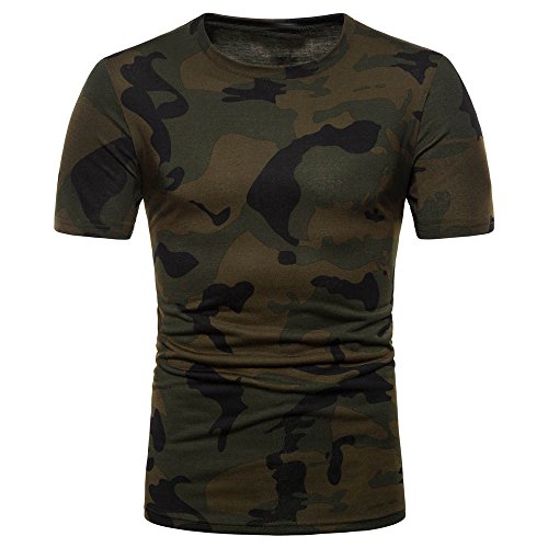Camiseta de Camuflaje Hombre Militares Camisetas Deporte Ropa Deportiva Camisa de Manga Corta de Camuflaje Slim fit Casual para Hombres Tops Blusa ZODOF