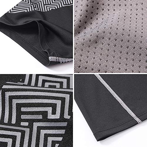 Camiseta de Compresión de Manga Corta Hombre Secado Rápido Elástico Transpirable Baselayer Tops