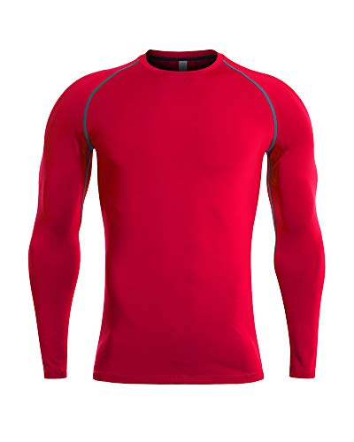 Camiseta de Compresión Hombre Deportiva Fitness Manga Larga Secado Rápido Térmica T-Shirts Tops