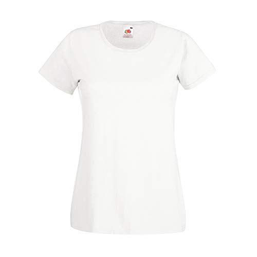 Camiseta de Fruit of the Loom para mujer, ajustada, de distintos colores, de algodón, manga corta Rojo granate X-Large