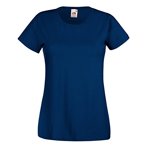 Camiseta de Fruit of the Loom para mujer, ajustada, de distintos colores, de algodón, manga corta Rojo granate X-Large