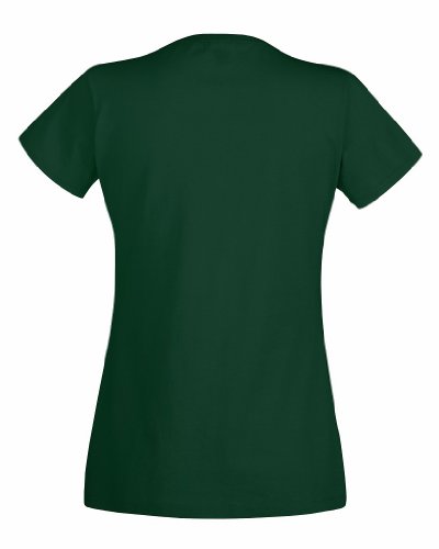 Camiseta de Fruit of the Loom para mujer, ajustada, de distintos colores, de algodón, manga corta Verde - Botella Verde