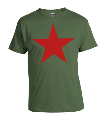 Camiseta de impresión de la estrella Revolution Viva La Revolucion en verde y roja S de XXXXL verde oliva Small