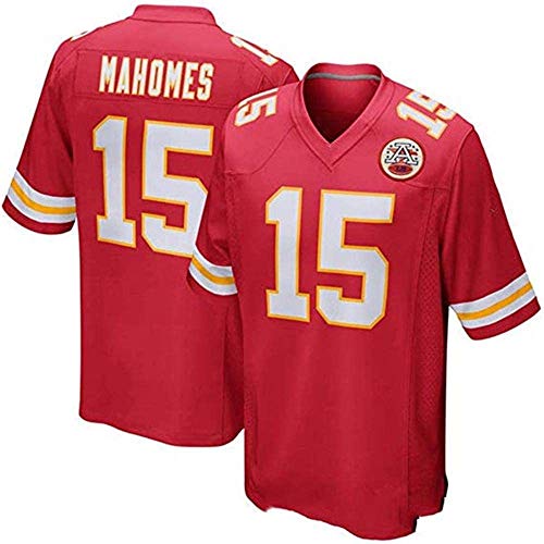 Camiseta De La NFL De Jersey De Rugby Para Hombre Kansas City Chiefs 15 # MAHOMES Sudadera Transpirable Cómoda De Manga Corta Para Niños Camiseta Deportiva Con Cuello En V De Manga Corta,Red-kid-S
