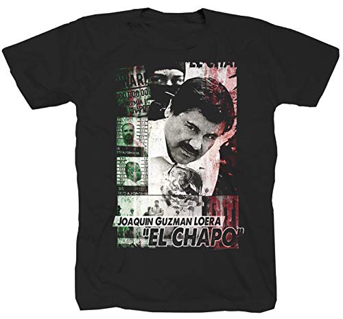 Camiseta de manga corta, diseño de El Chapo Mafia Pablo Escobar DEA Kartell, México, Narcos Snowfall Negro L