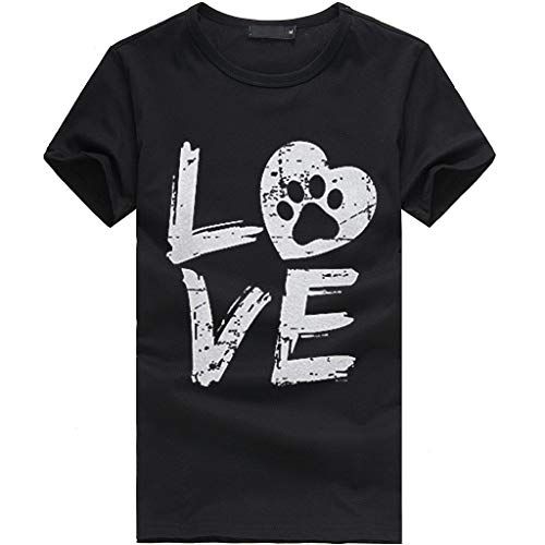 Camiseta de Mujer Manga Corta Corazón Impresión Blusa Camisa Cuello Redondo Promociones Verano Blusa Mujer Top