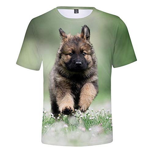 Camiseta De Perro con Personalidad De Dibujos Animados para Hombre, Moda Divertida con Animales, Ropa Al Aire Libre, Cuello Redondo, Patrón De Pastor Alemán, Ropa De Hombre Grande-R0958_S_China