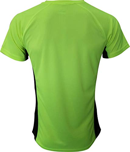 Camiseta Deportiva Manga Corta EKEKO Marathon, Camiseta Hombre Fabricada en Poliester microperforado, Running, Fitness y Deportes en General. (XL, Amarilla)