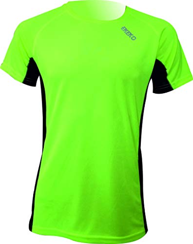 Camiseta Deportiva Manga Corta EKEKO Marathon, Camiseta Hombre Fabricada en Poliester microperforado, Running, Fitness y Deportes en General. (XL, Amarilla)