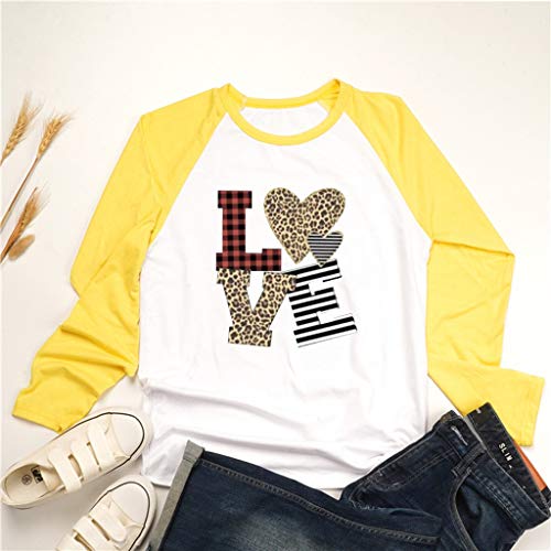 Camiseta día de San Valentín de Mujer y Hombre,ZODOF Camiseta Manga Corta Mujer Verano t-Shirts Impresión del corazón del Amor Cuello Redondo Camiseta Tops floryday Blusas Elegantes