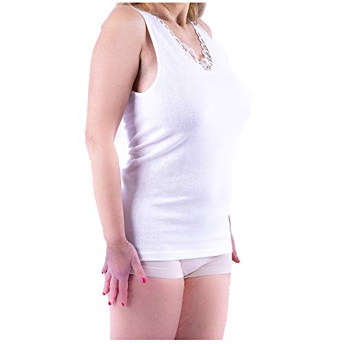 Camiseta Lana Mujer Camiseta Interior termica Mujer Paquete de 2 Made in Italy (Medium)