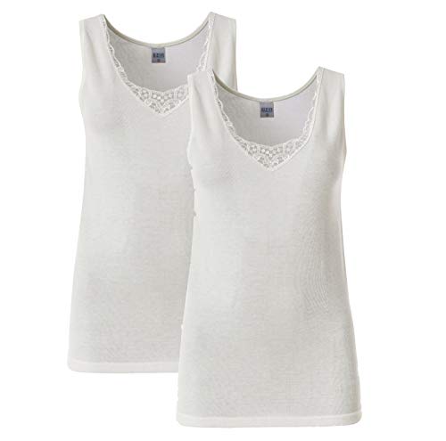 Camiseta Lana Mujer Camiseta Interior termica Mujer Paquete de 2 Made in Italy (Medium)
