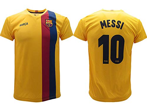 Camiseta Messi 2020 Barcelona oficial Away 2019 2020 en blíster de la divisa de Barcelona 10 niño niño adulto amarillo, amarillo, S