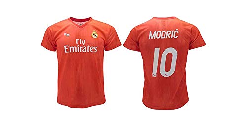 Camiseta oficial del Real Madrid Modric Roja Third 2018 2019 en blíster de regalo (10 años niño)