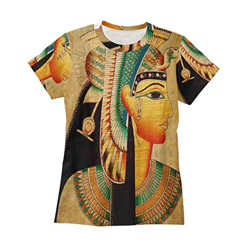 Camiseta para Mujer niñas Arte Antiguo Egipto Retrato Manga Corta Personalizada