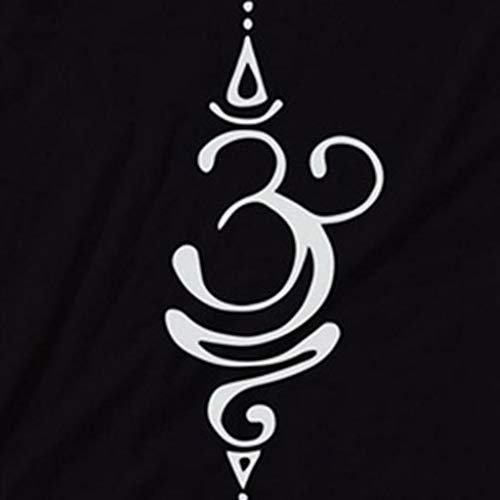 Camiseta Sin Mangas Mujer SHOBDW 2019 Nuevo Slim Fit Sexy Impresión del Símbolo del Tatuaje Zen Mandala Blusa Tank Tops Casual Playa de Verano Camiseta Mujer(Negro,S)