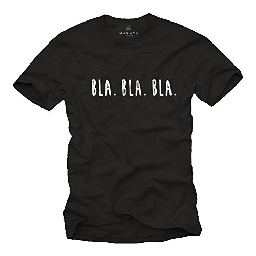 Camisetas Divertidas con Frases para Hombres - BLA BLA BLA - Negras L