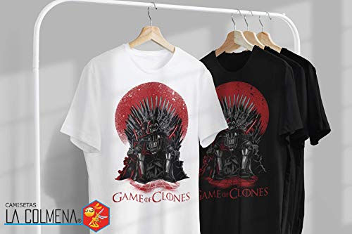 Camisetas La Colmena, 035 - Game of Clones (S, Blanco)