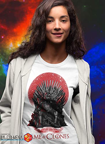 Camisetas La Colmena, 035 - Game of Clones (S, Blanco)
