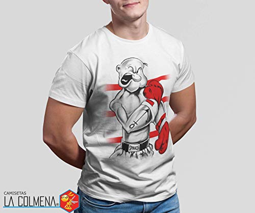 Camisetas La Colmena 213-Camiseta Popeye Ali (S, Blanco)