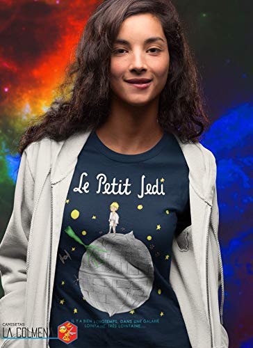 Camisetas La Colmena Le Petit Jedi (Saqman) Camiseta, Azul Marino, M