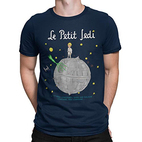 Camisetas La Colmena Le Petit Jedi (Saqman) Camiseta, Azul Marino, M