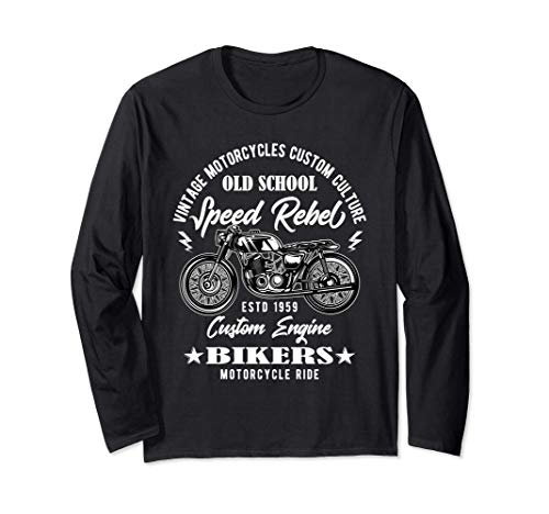 Camisetas Rockabilly Hombre Mujer Motera Motos Retro Rockero Manga Larga