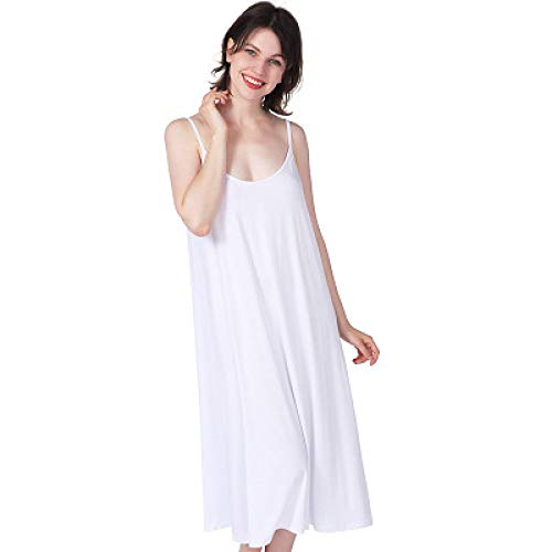 Camison Sexy Satén para Mujer,Ropa De Dormir Larga Sin Mangas De Algodón Blanco De Talla Grande Casual Kimono Corto Lencería Camisas De Dormir Camisón Informal Camisola Babydoll Albornoz para